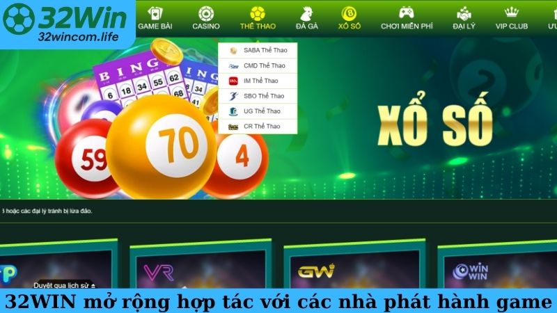 Nhà Cái 32WIN Mở Rộng Hợp Tác Với Các Nhà Phát Hành Game
