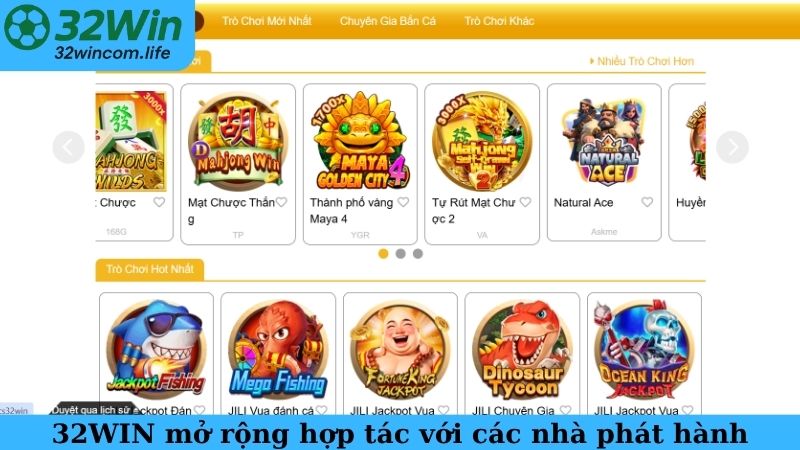 32WIN mở rộng hợp tác với các nhà phát hành game đảm bảo tính công bằng