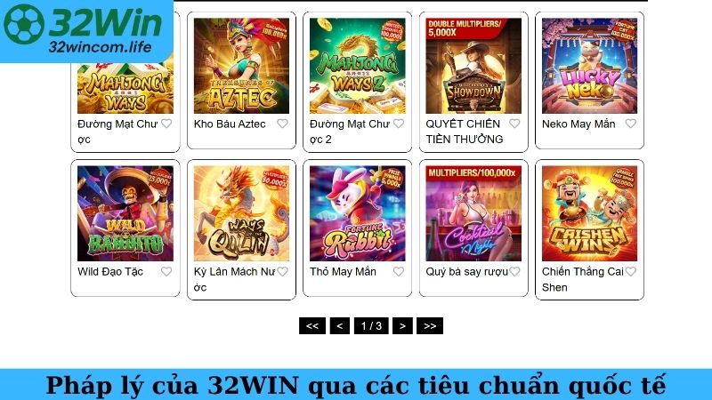 Pháp lý của 32WIN qua các tiêu chuẩn quốc tế