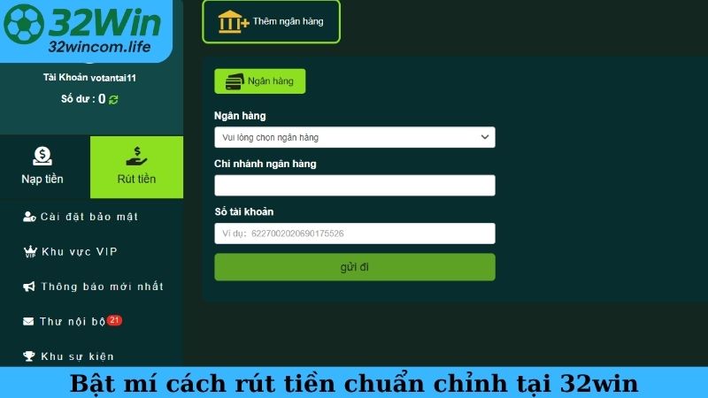 Bật mí cách rút tiền chuẩn chỉnh tại 32win